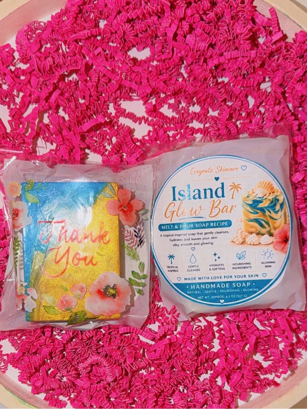 Island Glow Bar Handmade Soap - Pink